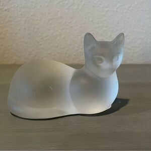 Lenox Frosted Glass Cat Figurine